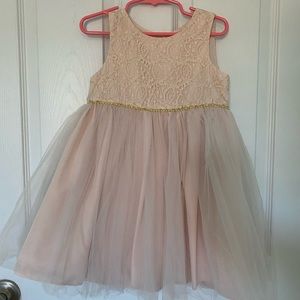 Blush and gold dresses